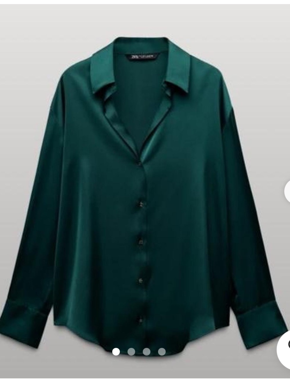 Zara Satin Effect Long Sleeve Button Down Shirt